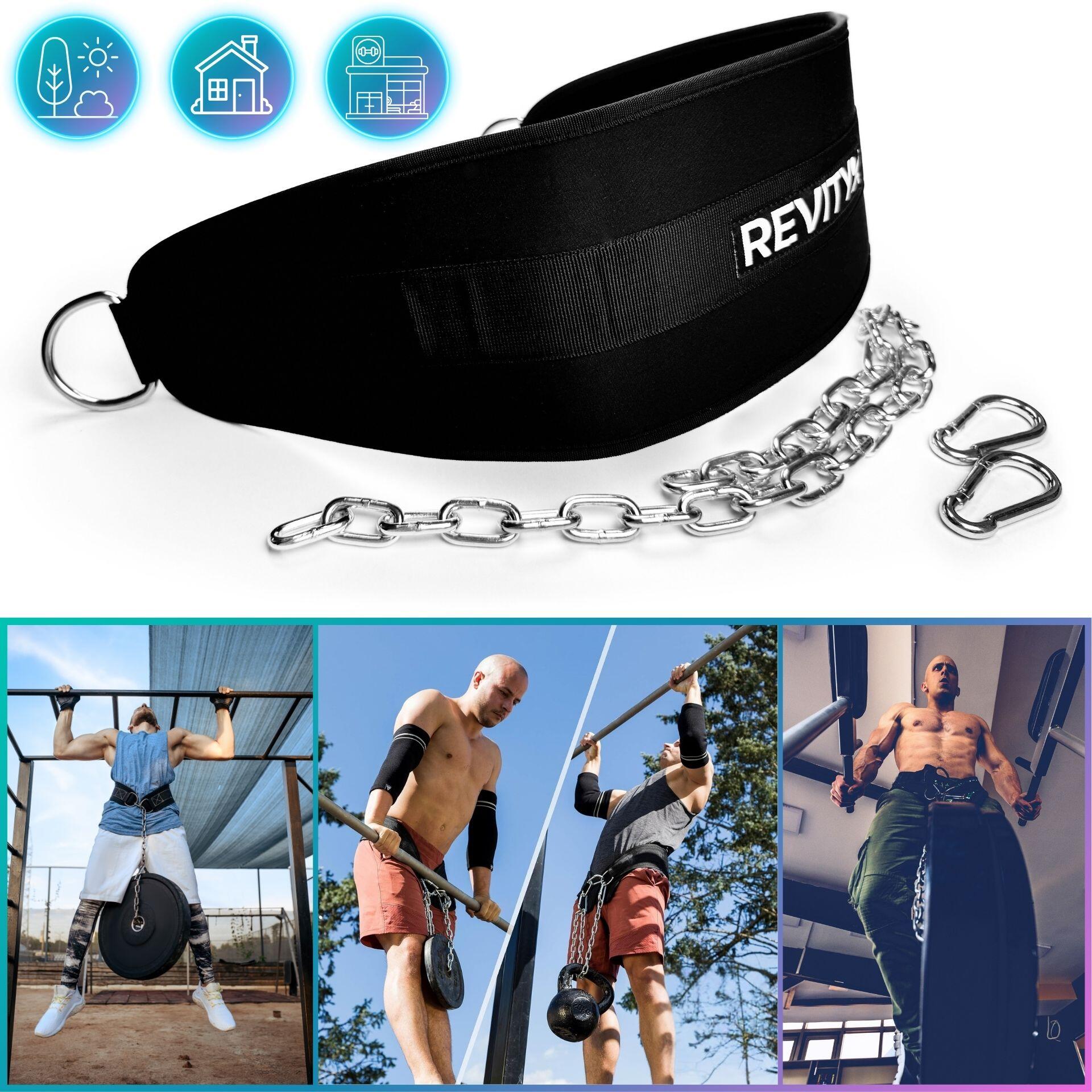 Cinturón de musculación con cadena, entrenamiento de fuerza Dip Belt 7/7