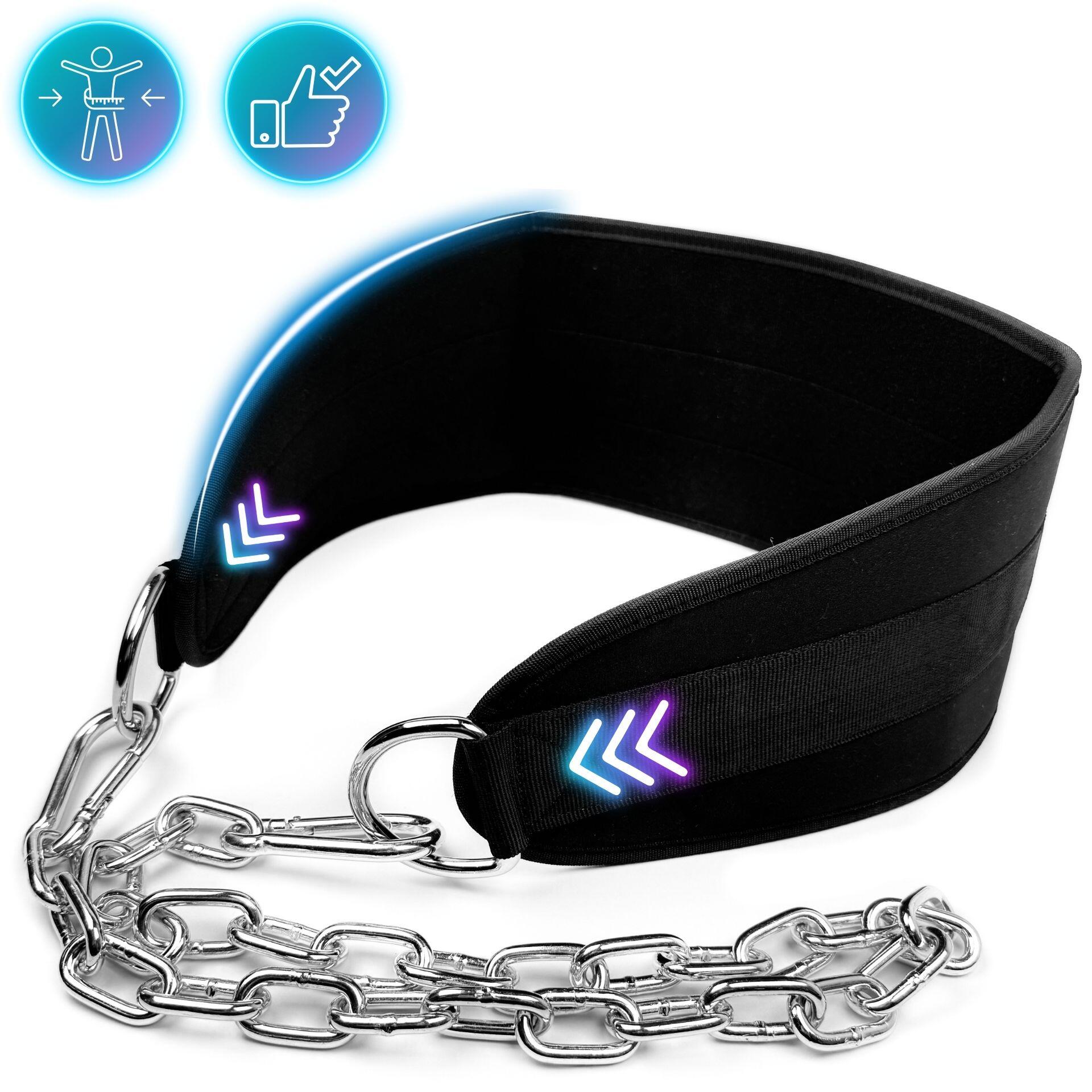 Cinturón de musculación con cadena, entrenamiento de fuerza Dip Belt 5/7