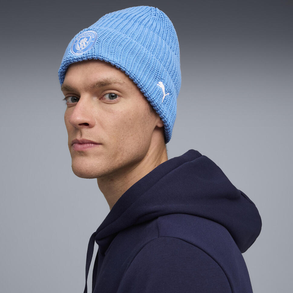 Czapka beanie Essentials Manchester City PUMA Team Light Blue White