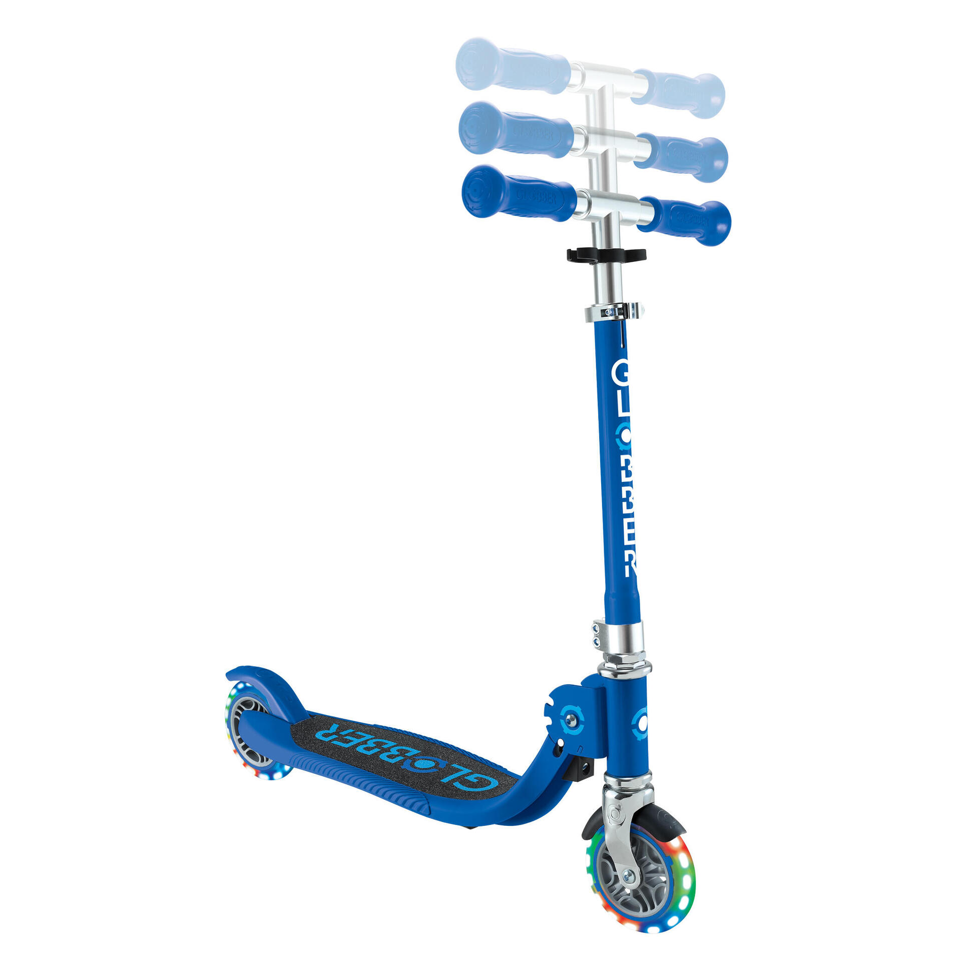 Globber Flow Foldable Junior Lights 2-Wheels Kids Scooter - Blue