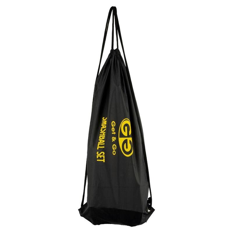 Set Smash Ball cu 3 bile și pompă - negru/galben, cadru 90 cm