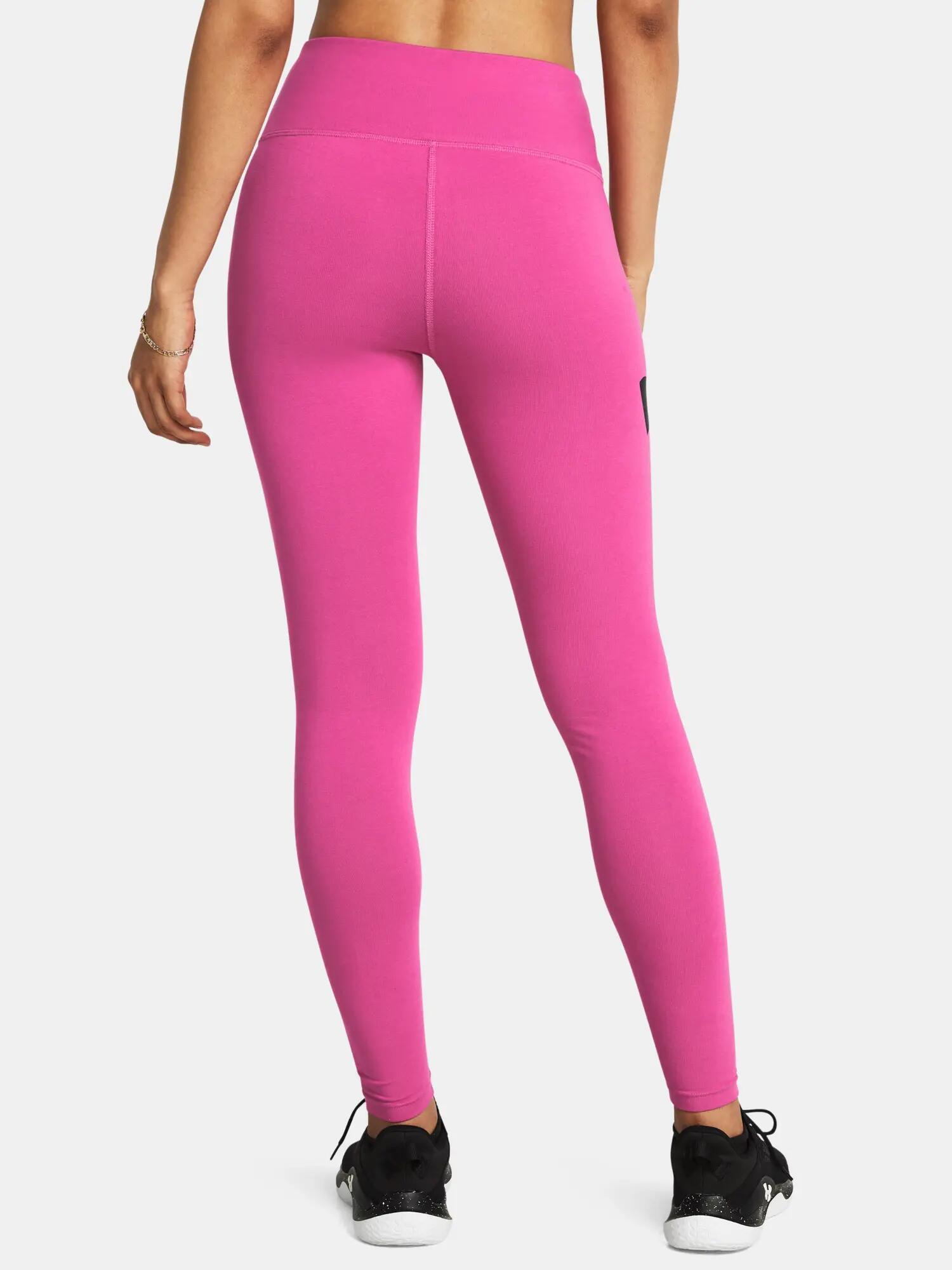 Womens/Ladies Campus High Waist Leggings (Pink/Black) 2/6