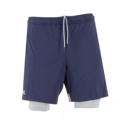 Herenshort under armour tech vent 2in1 short blauw