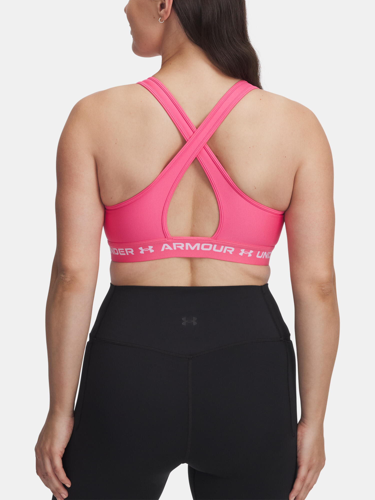 Sujetador de yoga y pilates Under Armour Mid Crossback para mujer 2/4