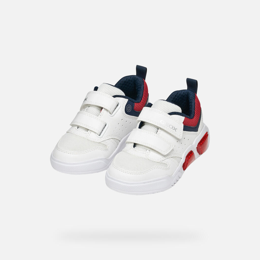 Baskets Garçon J ILLUMINUS BOY Blanc/Rouge 3/7
