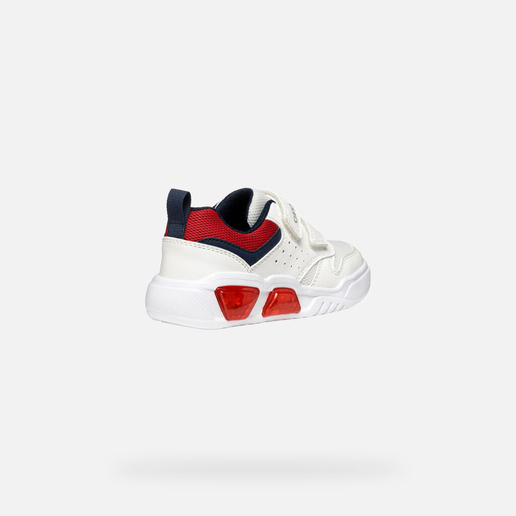 Baskets Garçon J ILLUMINUS BOY Blanc/Rouge 6/7