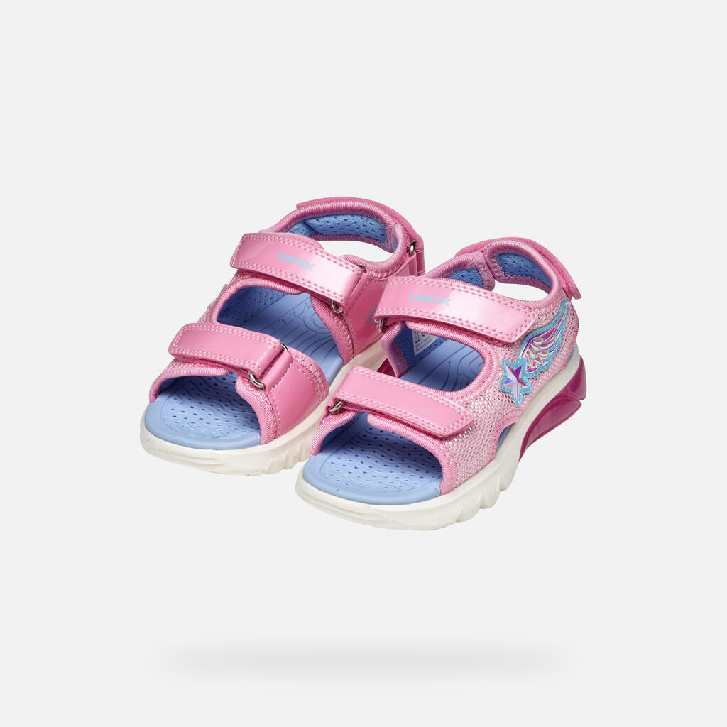 Baskets Fille J SANDAL CIBERDRON GIRL Rose/Bleu Ciel Clair 3/7