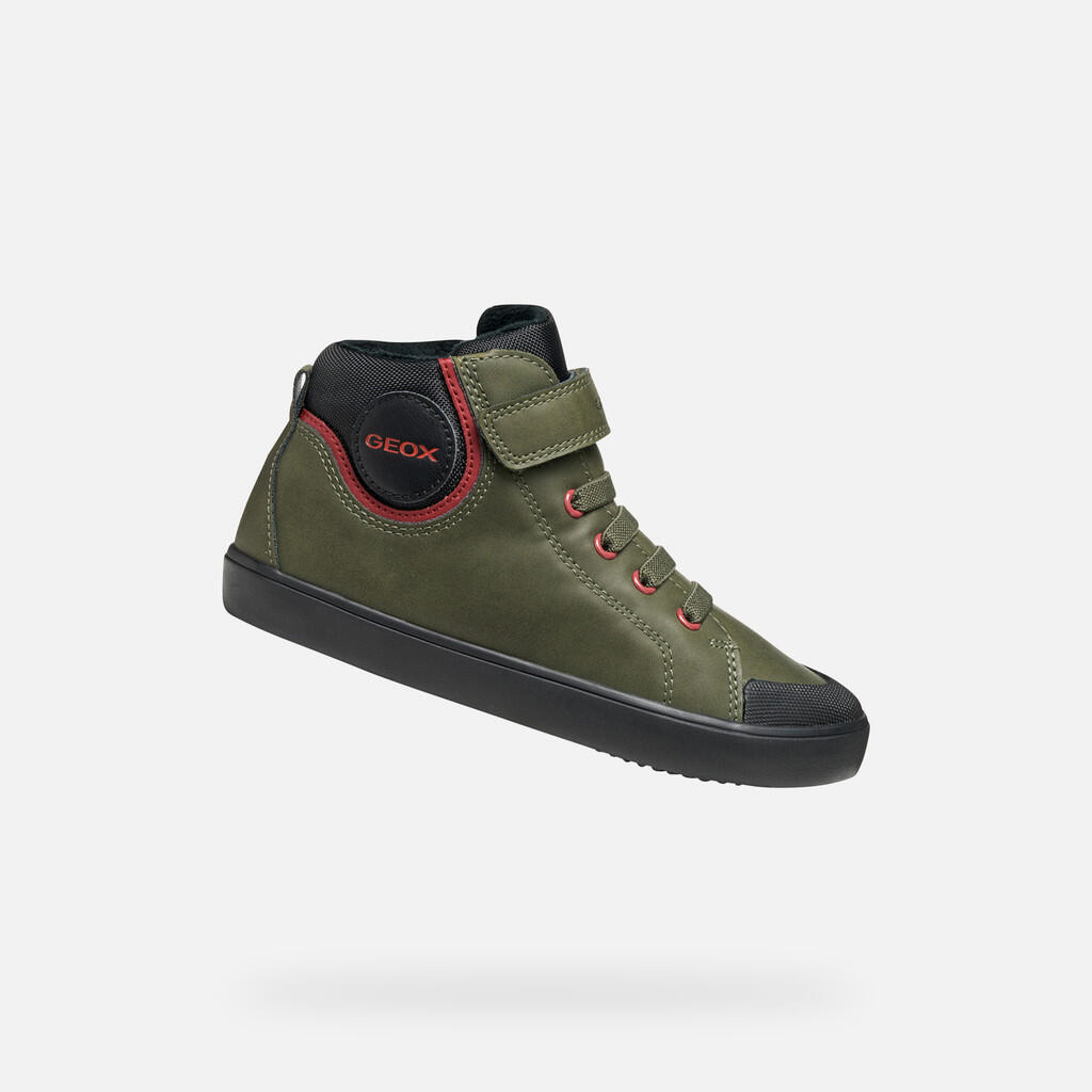 Geox - Baskets Garçon Gisli Boy Vert Foncé/noir - Chaussures De Sport - Noir|vert - Decathlon