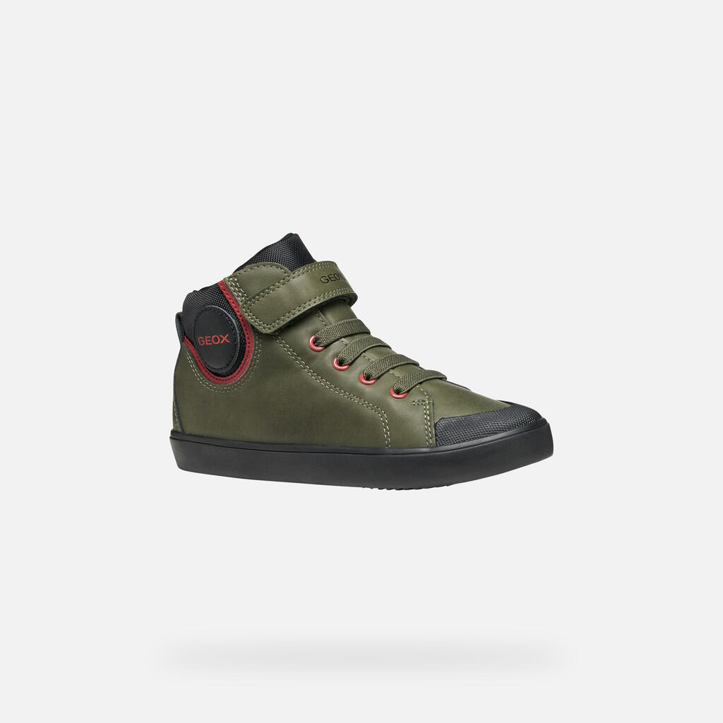 Baskets Garçon J GISLI BOY Vert Foncé/Noir 4/7