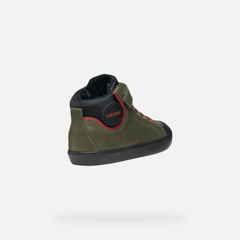 Baskets Garçon J GISLI BOY Vert Foncé/Noir 6/7
