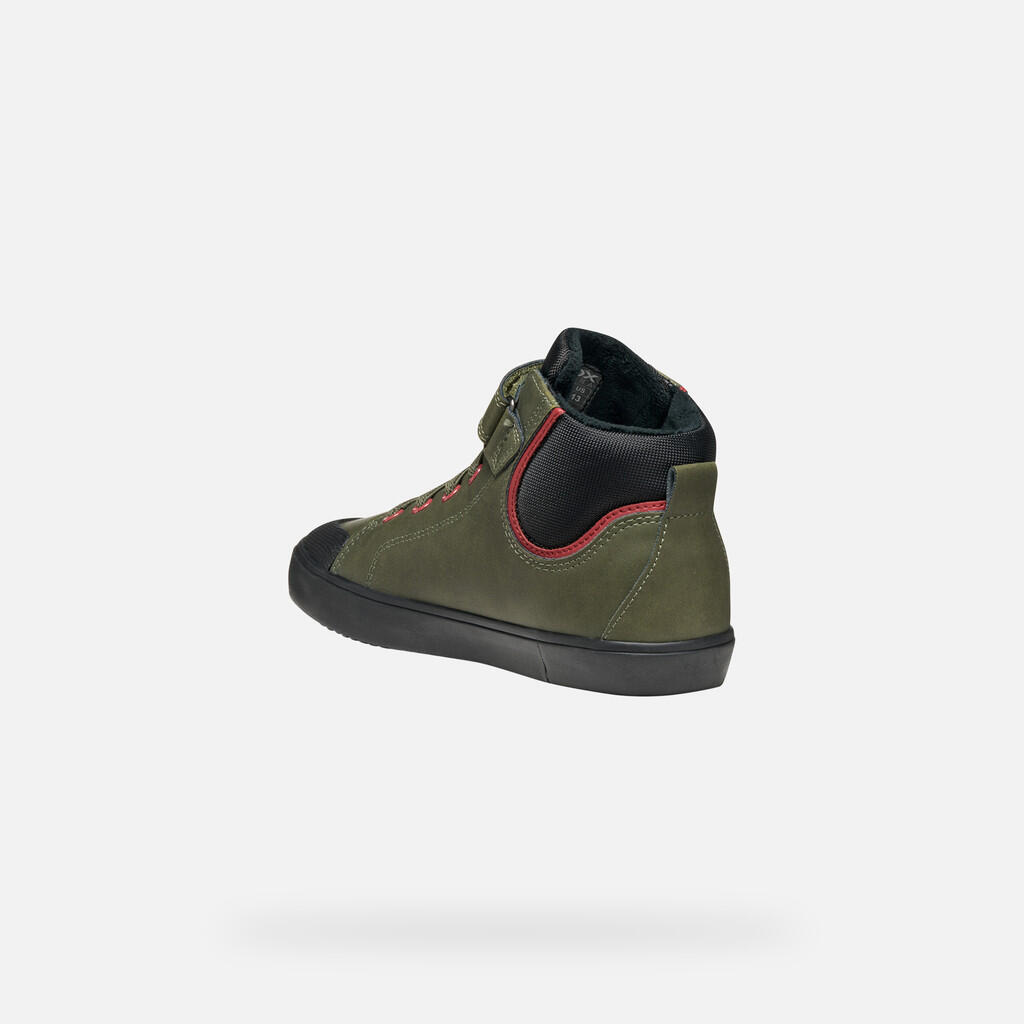 Baskets Garçon J GISLI BOY Vert Foncé/Noir 5/7
