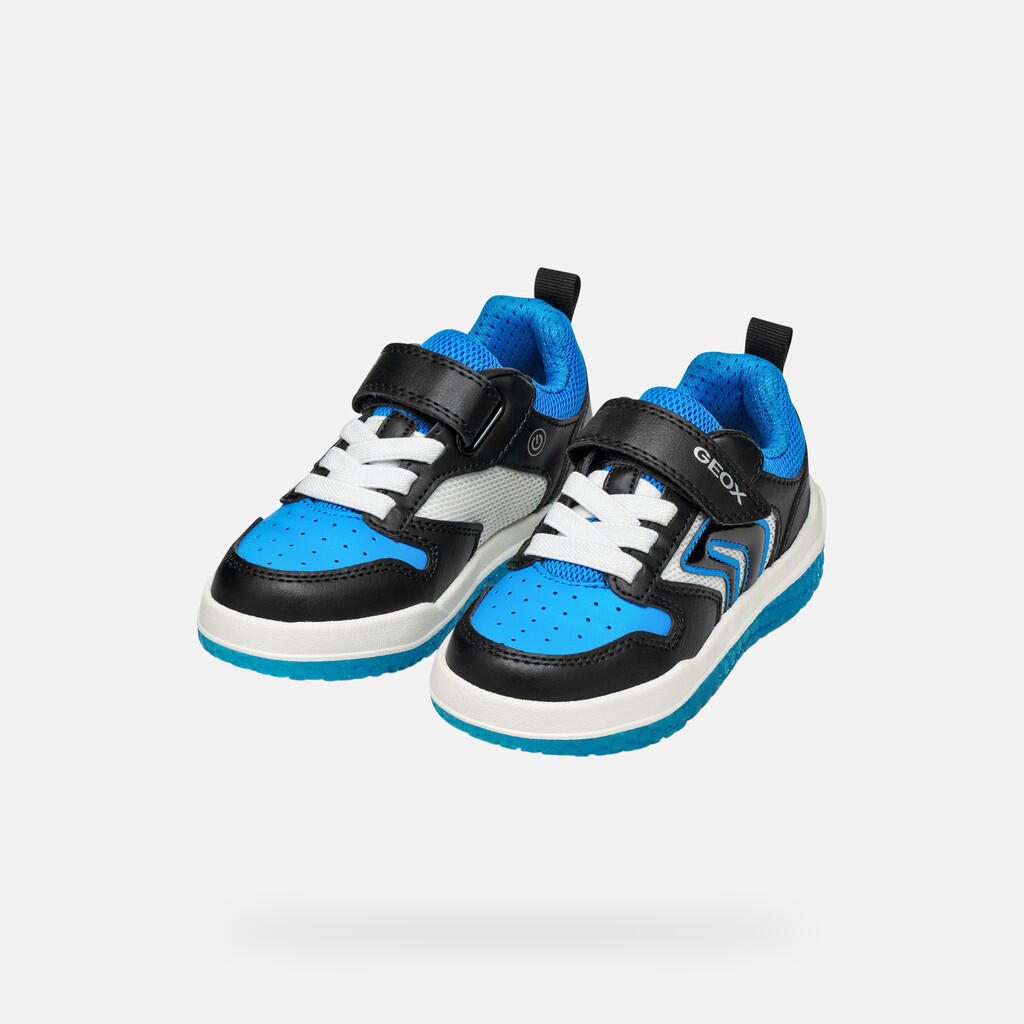 Baskets Garçon J BUZZERLIGHT BOY Noir/Bleu Clair 3/7