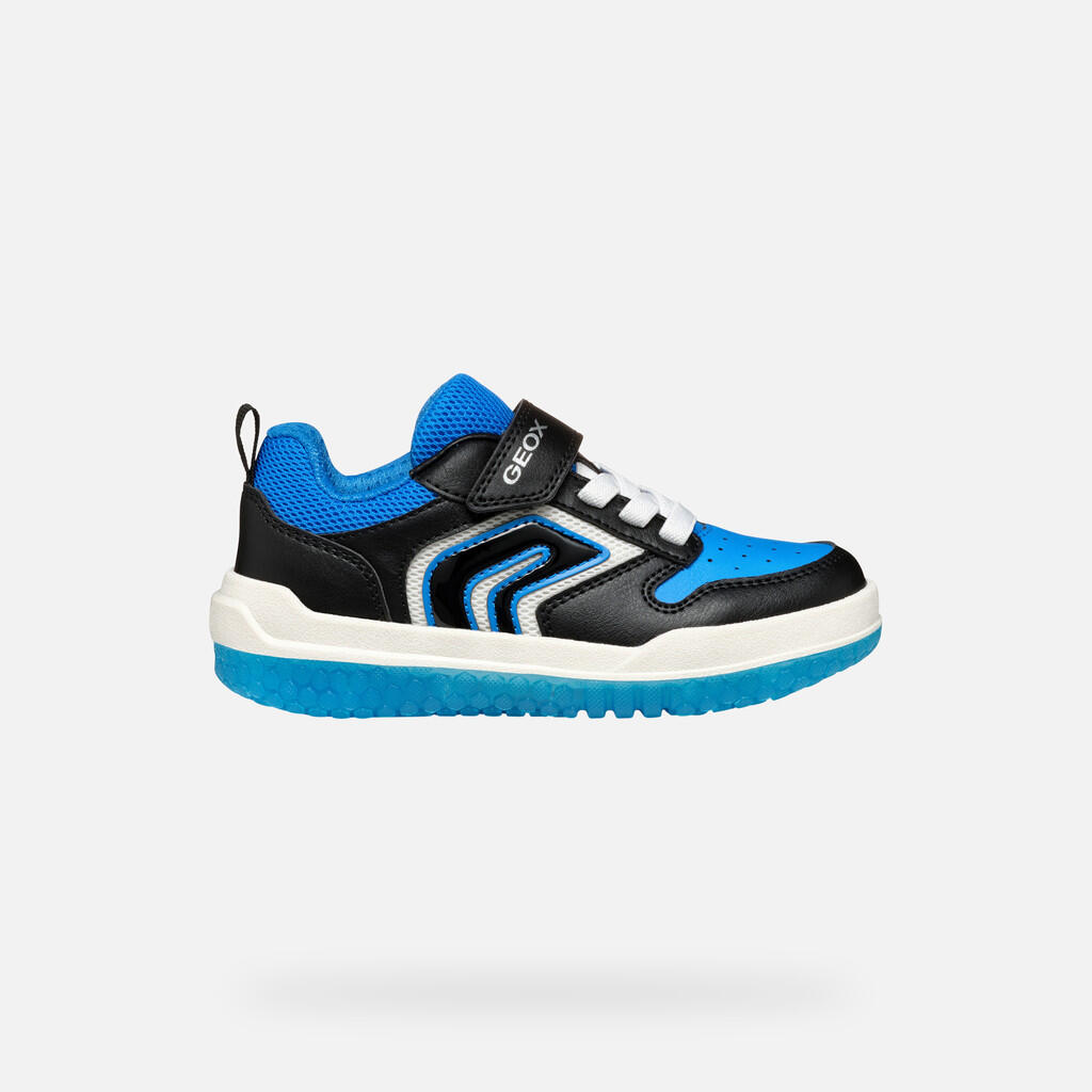 Baskets Garçon J BUZZERLIGHT BOY Noir/Bleu Clair 2/7