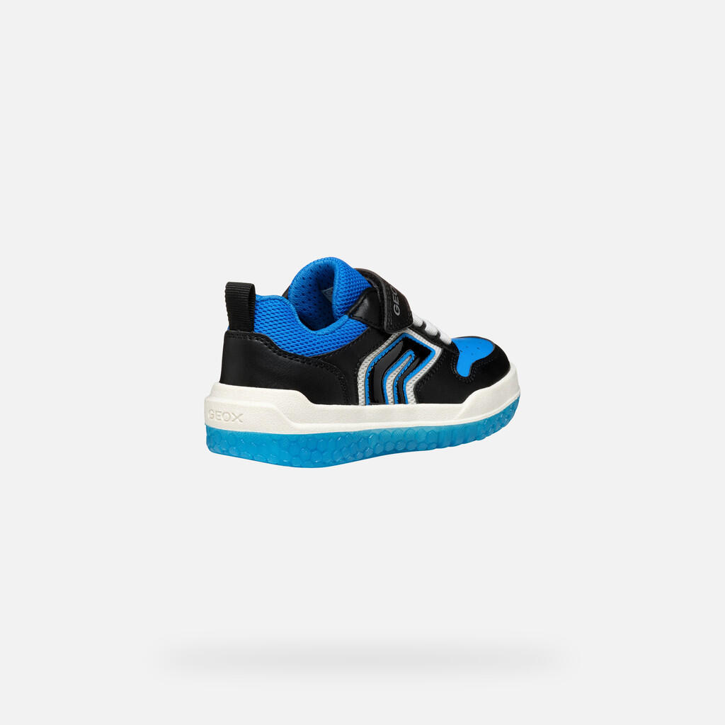 Baskets Garçon J BUZZERLIGHT BOY Noir/Bleu Clair 6/7