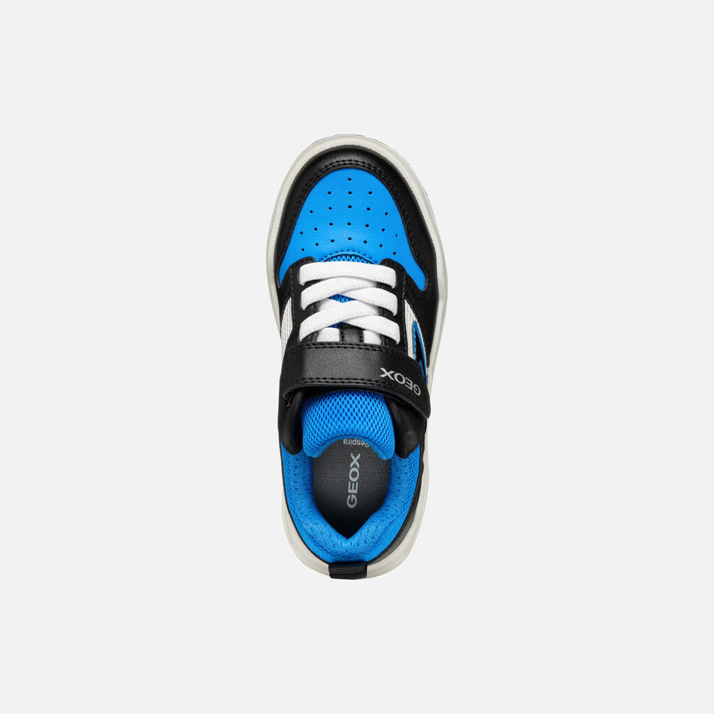 Baskets Garçon J BUZZERLIGHT BOY Noir/Bleu Clair 7/7