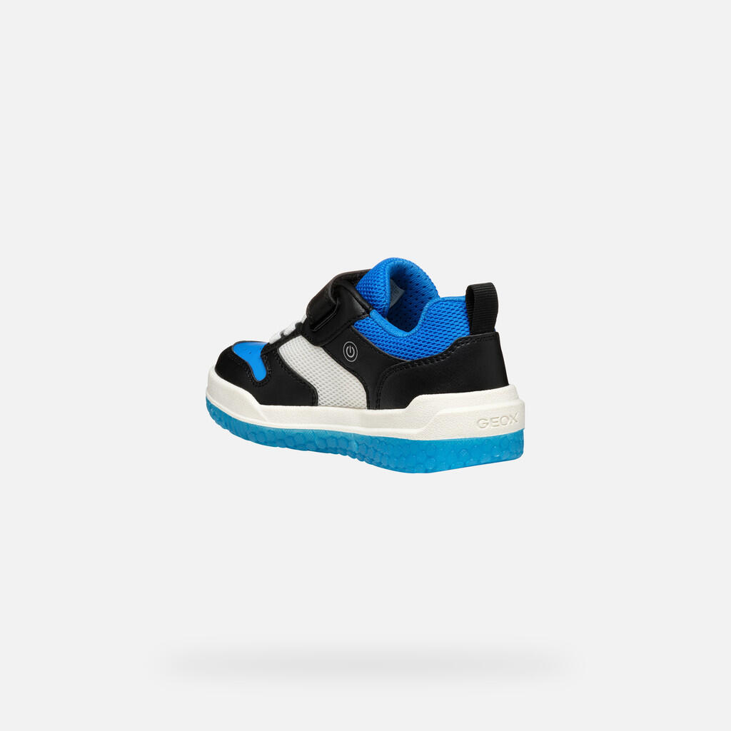 Baskets Garçon J BUZZERLIGHT BOY Noir/Bleu Clair 5/7