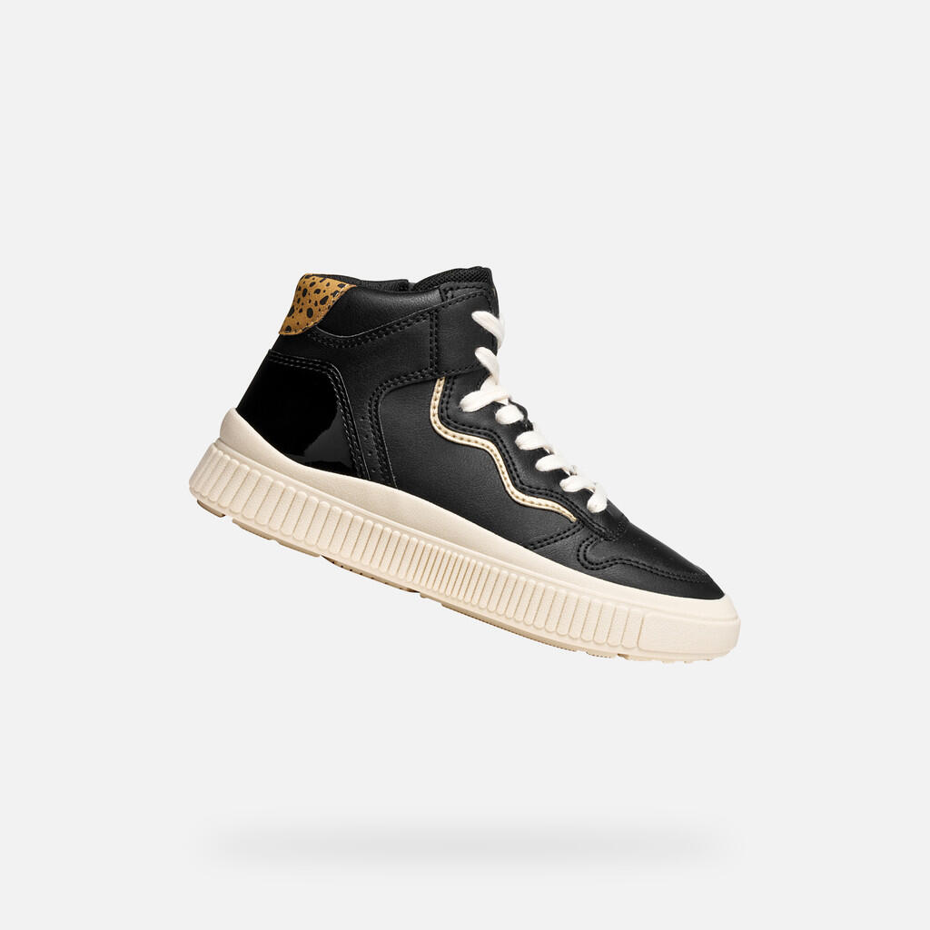 Geox - Baskets Fille J Laquinny Girl Noir/platine - Chaussures De Sport - Gris|noir - Decathlon
