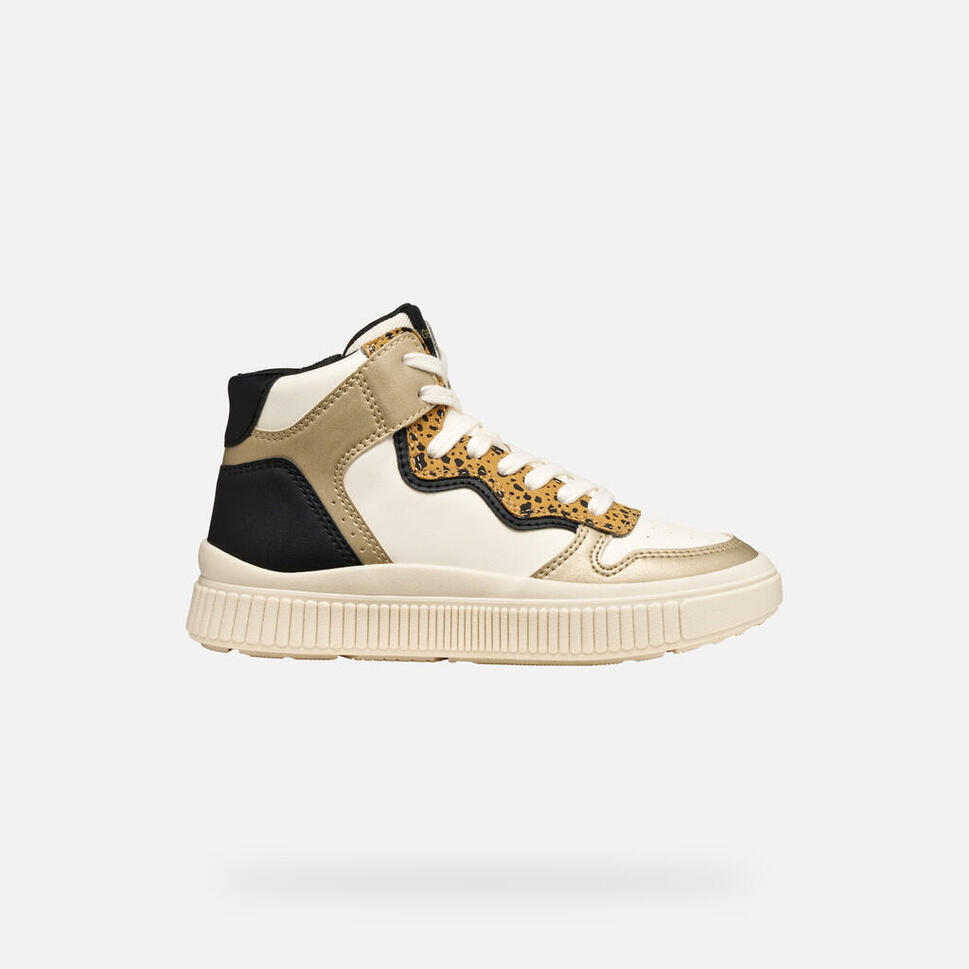 Garçon Baskets Geox J LAQUINNY GIRL Beige Geox
