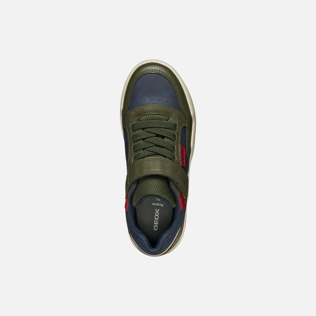 Baskets Garçon PERTH BOY Vert Militaire/Bleu Marine 7/7