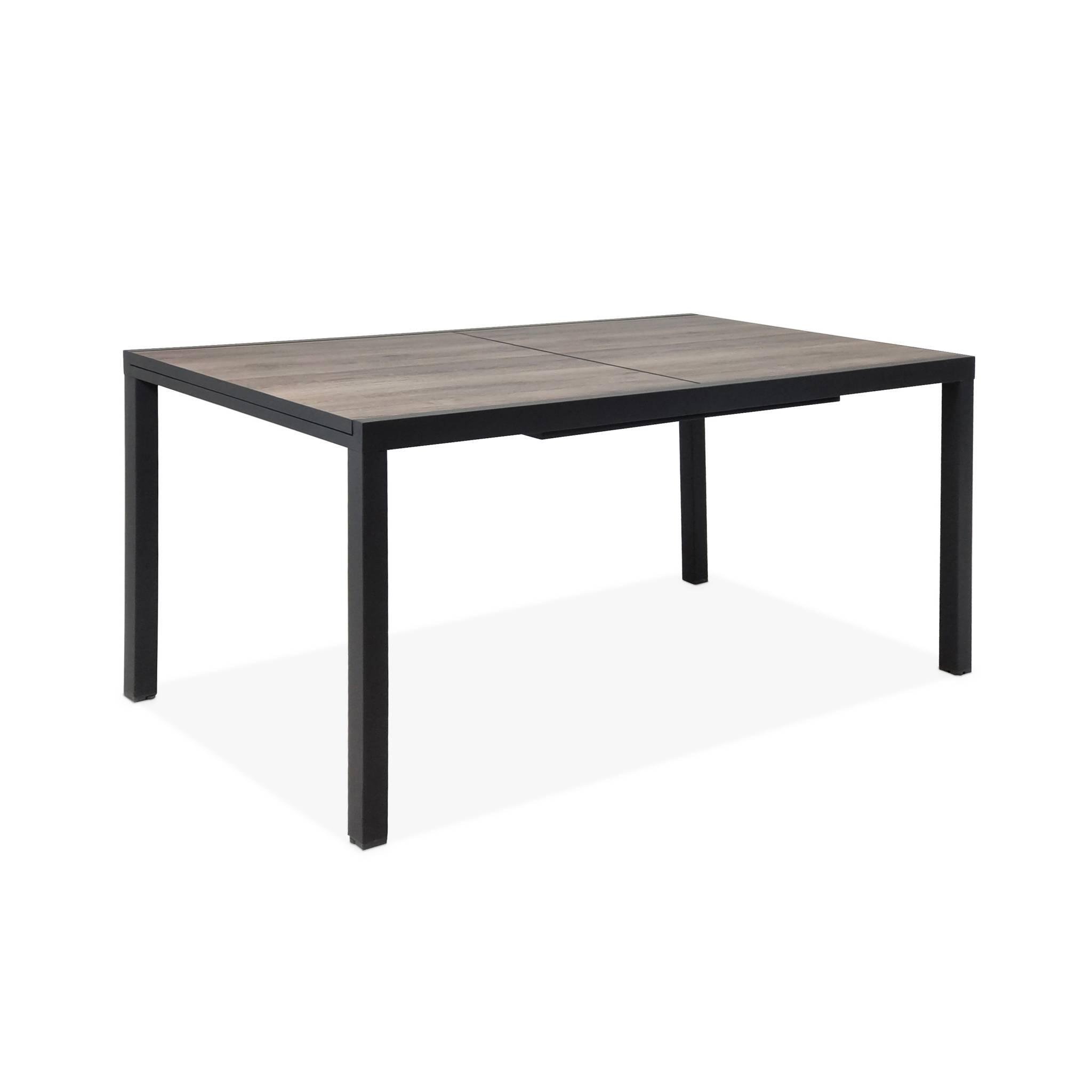 Mesa de jardim extensível em DPC e alumínio, com 8 lugares, Castanho 3/5