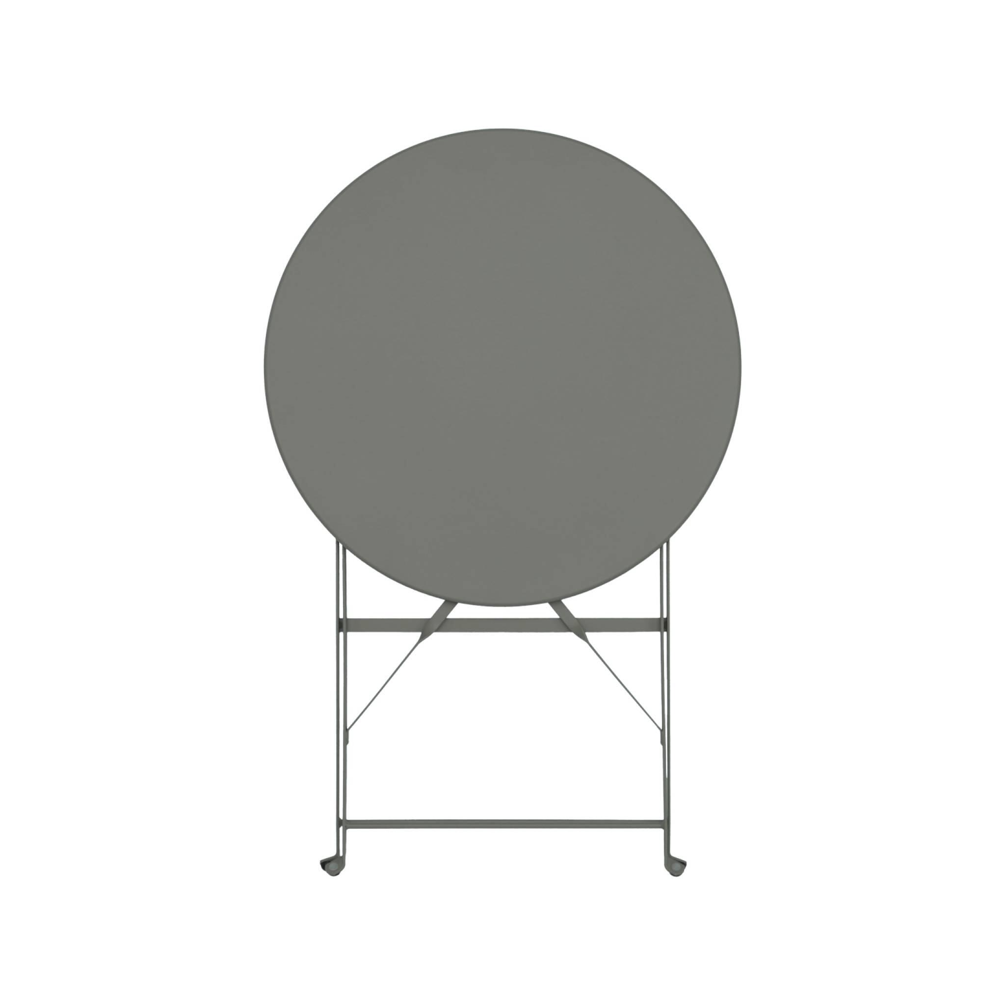 Mesa de jardim bistrô dobrável em metal 60cm, 2 lugares, Verde caqui 5/5