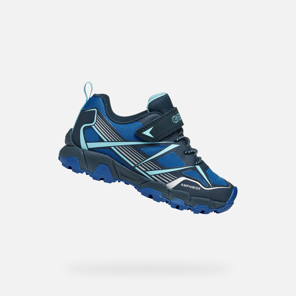 Geox - Baskets Garçon Magnetar Abx Junior Bleu Marine/bleu Roi - Chaussures De Sport - Bleu - Decathlon