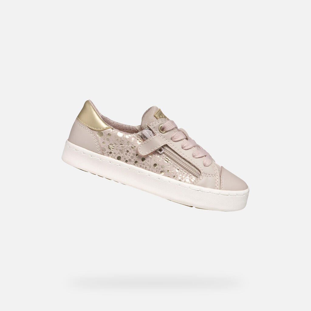Geox - Baskets Fille Kilwi Girl Rose Clair/platine - Chaussures De Sport - Gris|rose - Decathlon