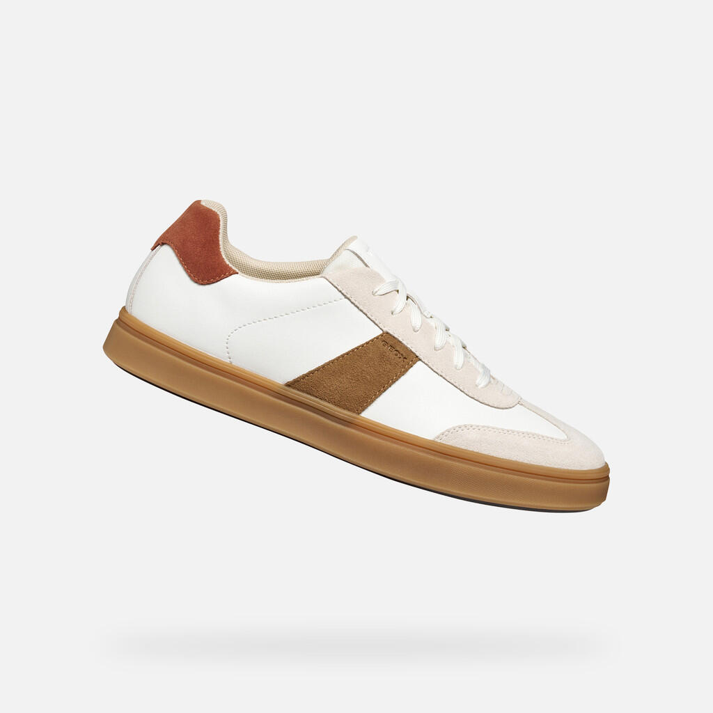 Geox - Baskets Homme U Baltmoore Blanc/brique - Chaussures De Sport - Blanc - Decathlon