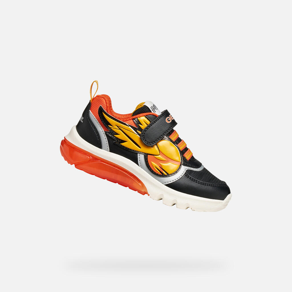 Geox - Garçon J Ciberdron Boy Noir/orange - Chaussures De Sport - Noir|orange - Decathlon