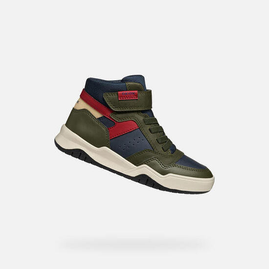 Baskets Garçon PERTH BOY Vert Militaire/Bleu Marine