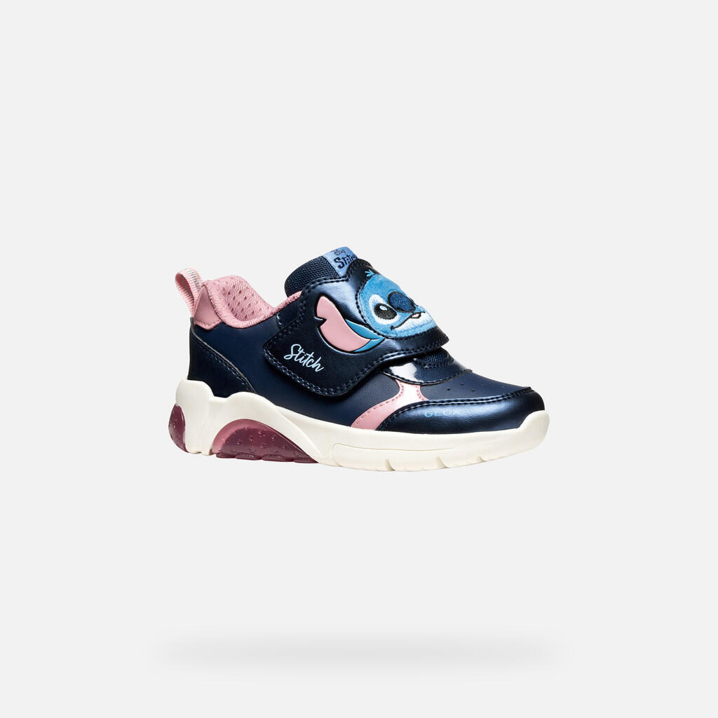 Baskets Fille J FADINLIGHT GIRL Bleu Marine/Rose 4/7