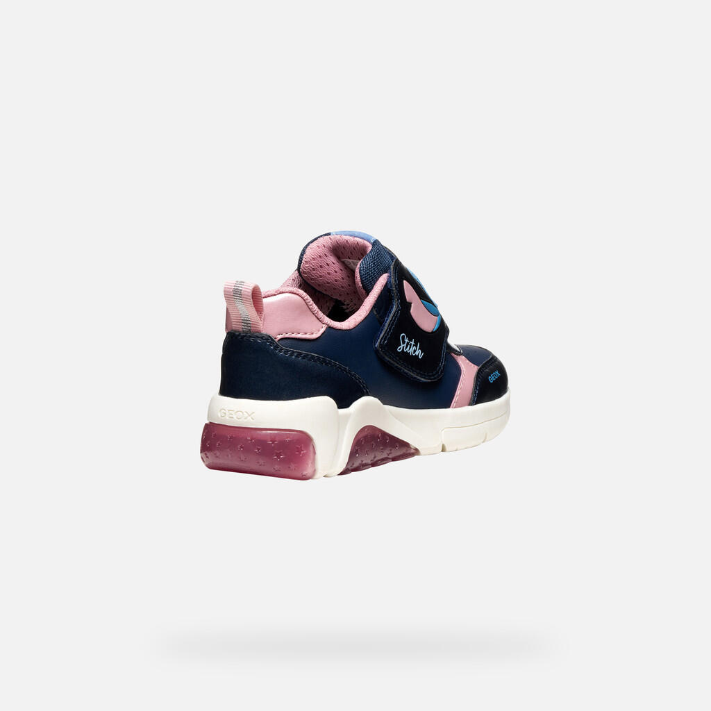 Baskets Fille J FADINLIGHT GIRL Bleu Marine/Rose 6/7