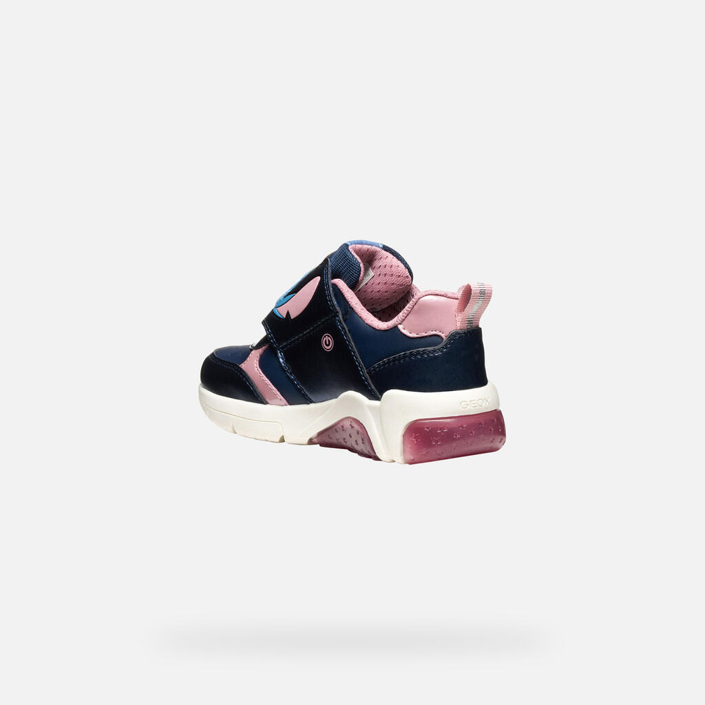 Baskets Fille J FADINLIGHT GIRL Bleu Marine/Rose 5/7