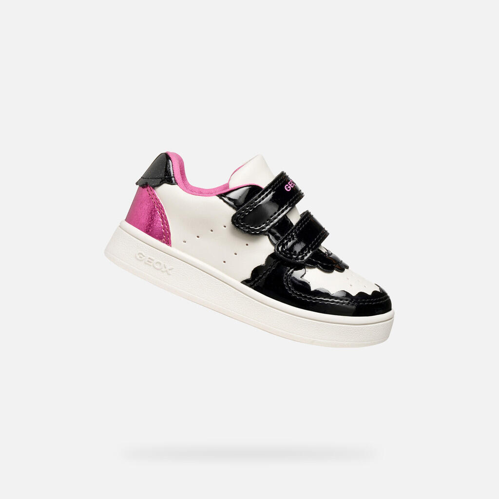 Geox - Baskets Bébé Fille B Eclyper Girl Blanc/noir - Chaussures De Sport - Blanc|noir - Decathlon