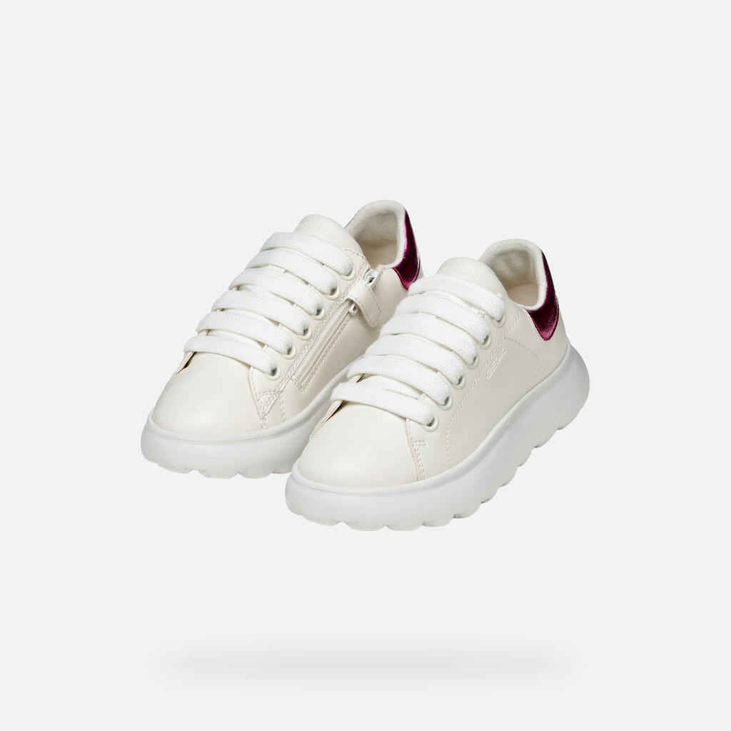 Baskets Fille J PUFFYPOP GIRL Blanc/Fuchsia 3/7