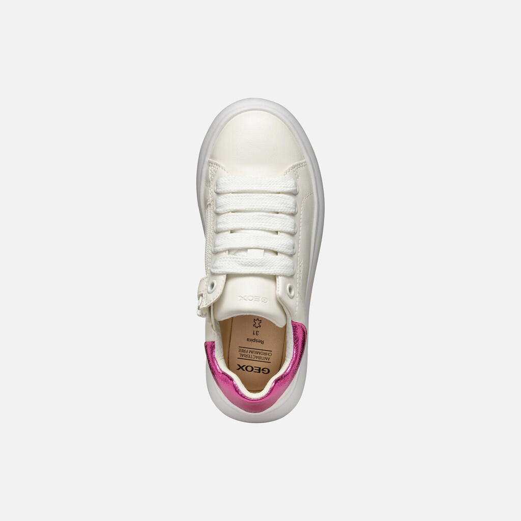 Baskets Fille J PUFFYPOP GIRL Blanc/Fuchsia 7/7