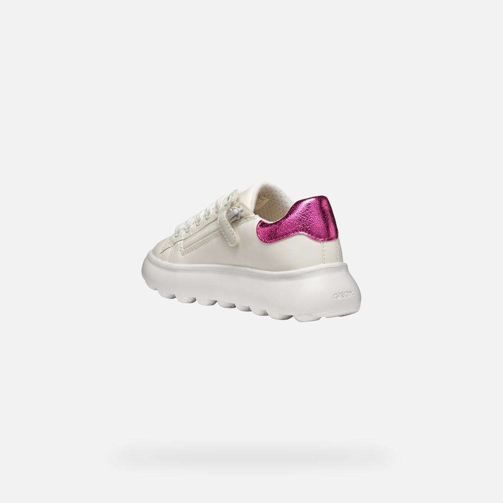 Baskets Fille J PUFFYPOP GIRL Blanc/Fuchsia 5/7