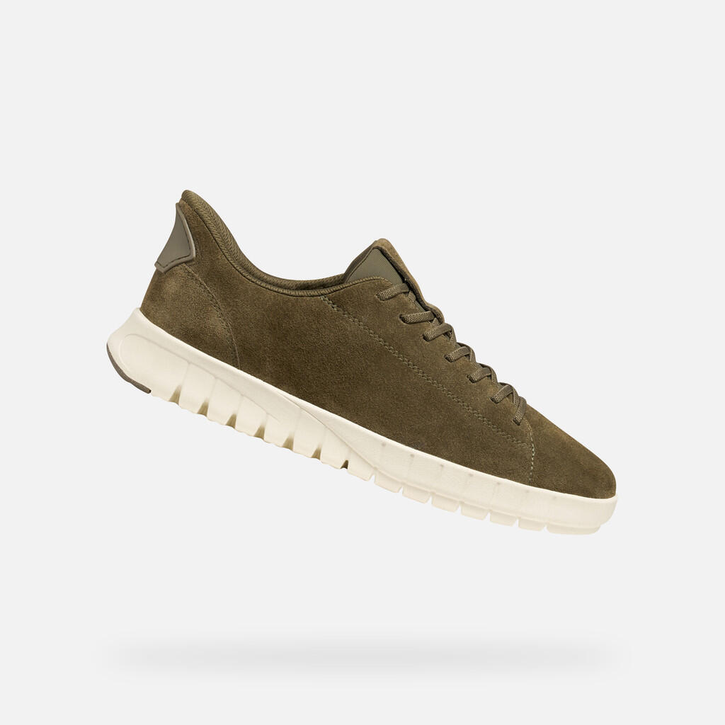 Geox - Baskets Homme Flextride Plus Man Vert Militaire - Chaussures De Sport - Vert - Decathlon