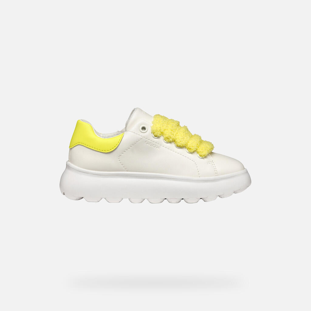 Baskets Fille J PUFFYPOP GIRL Blanc/Jaune Fluo 2/7