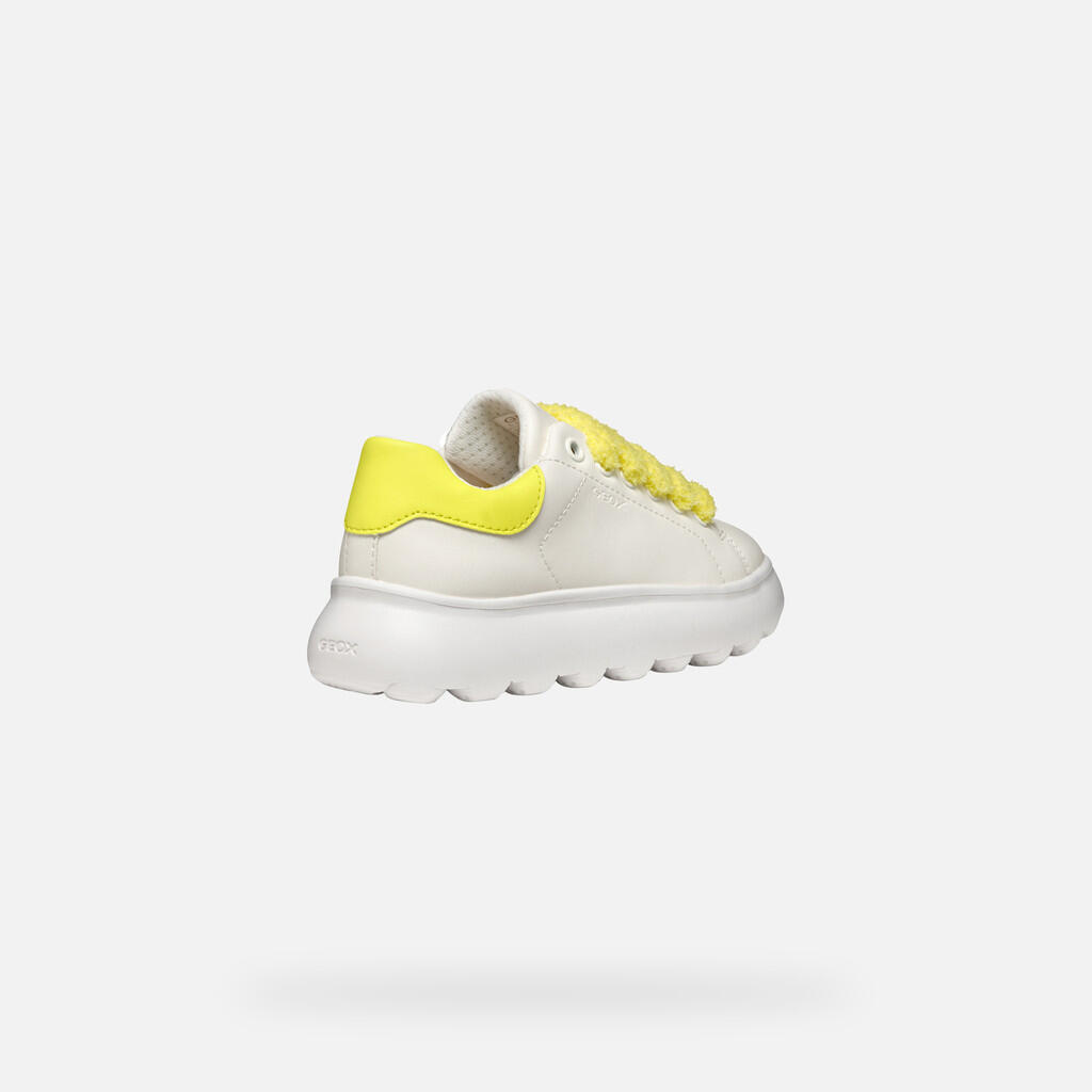Baskets Fille J PUFFYPOP GIRL Blanc/Jaune Fluo 6/7