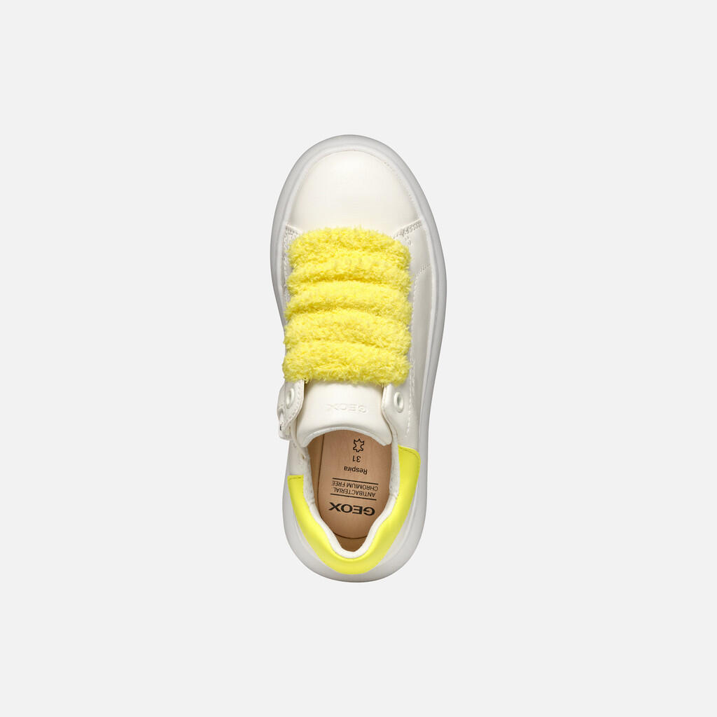 Baskets Fille J PUFFYPOP GIRL Blanc/Jaune Fluo 7/7