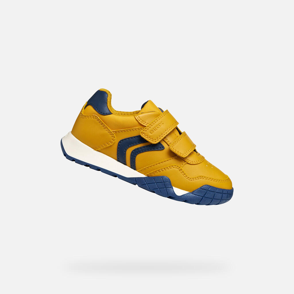 Geox - Baskets Garçon Rann-e Boy Jaune/bleu Marine - Chaussures De Sport - Bleu|jaune - Decathlon