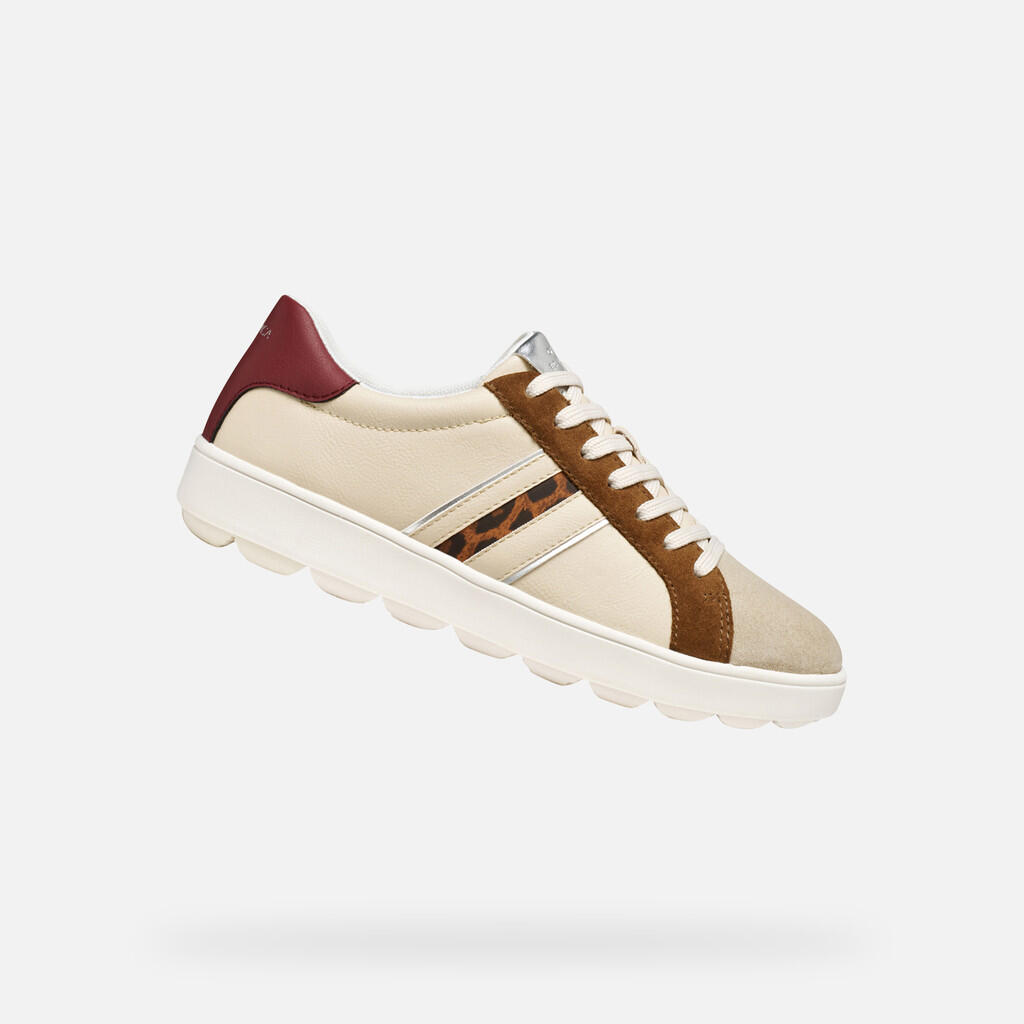 Geox - Baskets Femme Spherica Ecub-1 Woman Beige/marron - Chaussures De Sport - Beige|marron - Decathlon
