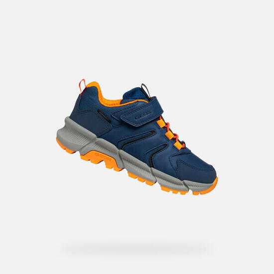 Baskets Garçon J FLEXYPER PLUS BOY Bleu Ciel/Orange