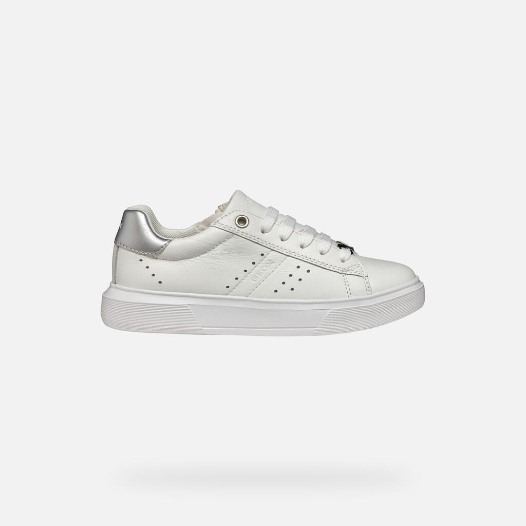 Baskets Fille J NETTUNO GIRL Blanc/Argent 2/7