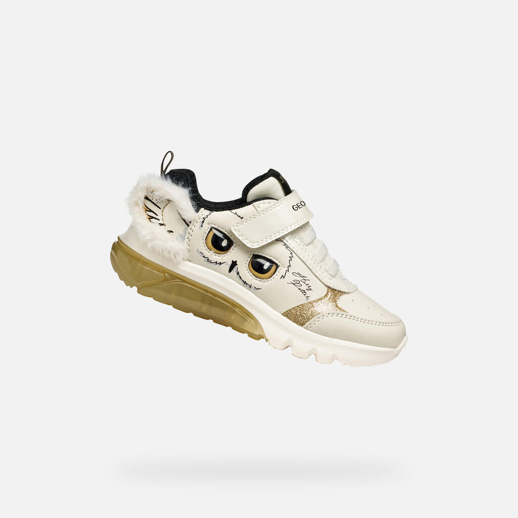 Geox - Fille Ciberdron Junior Ivoire Clair/platine - Chaussures De Sport - Blanc|gris - Decathlon