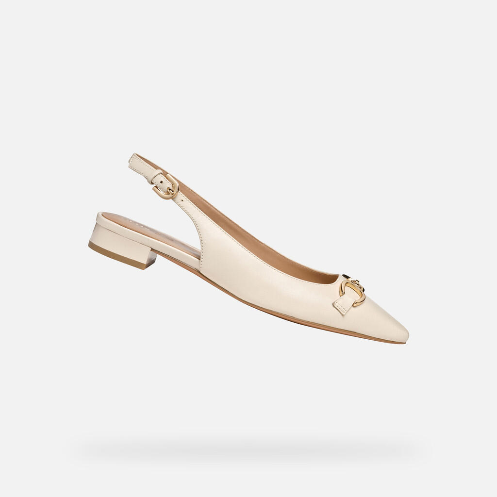 Geox - Ballerines Femme Giselda15 Woman Blanc Cassé - Chaussures De Sport - Beige - Decathlon