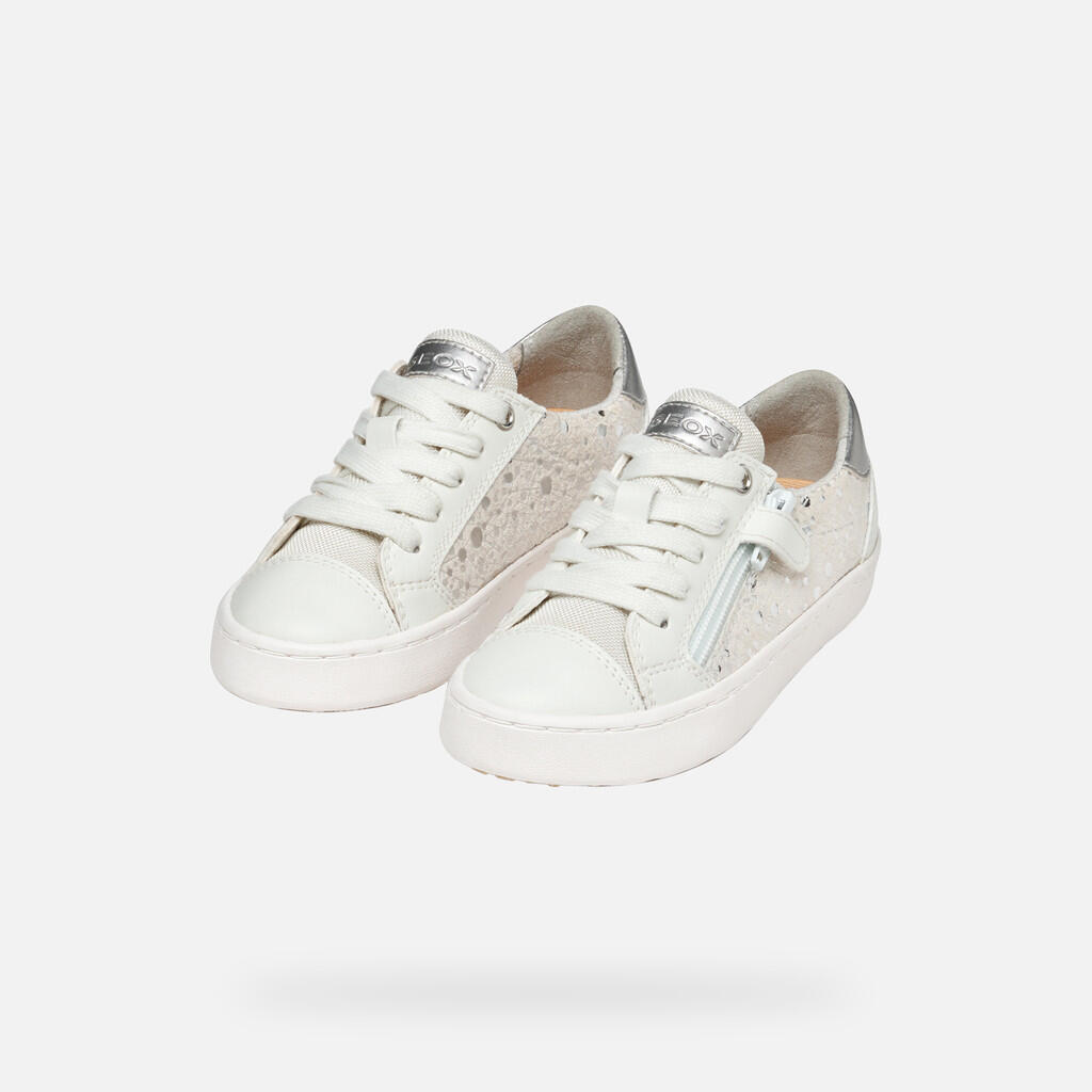 Baskets Fille J KILWI GIRL Blanc Cassé/Argent 3/7