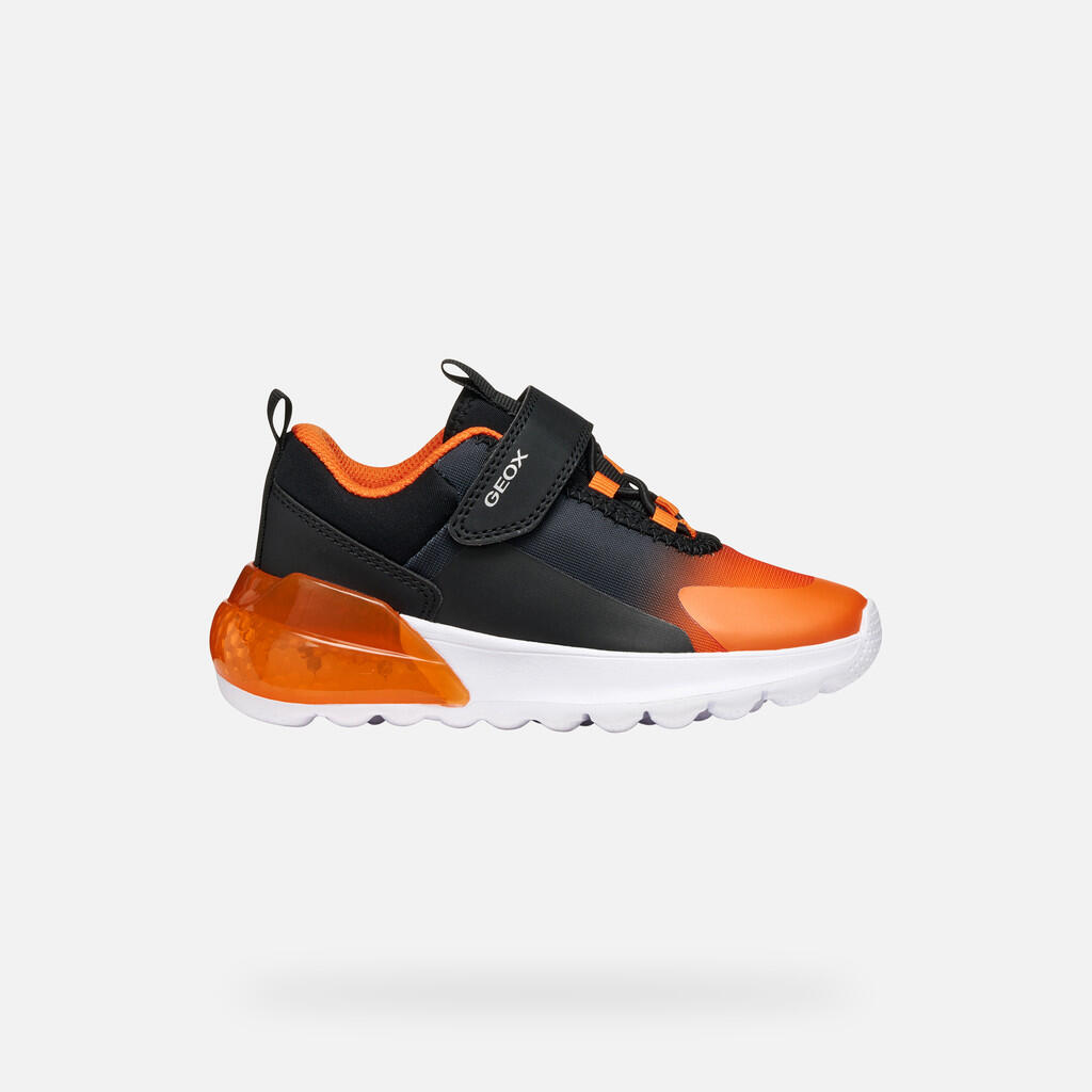Baskets Garçon ACTIVART ILLUMINUS BOY Noir/Orange 2/7