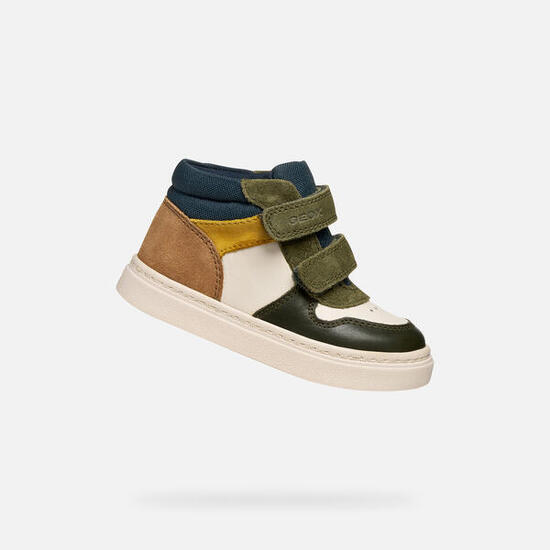 Baskets Bébé Garçon NASHIK TODDLER BOY Ivoire Clair/Vert Foncé